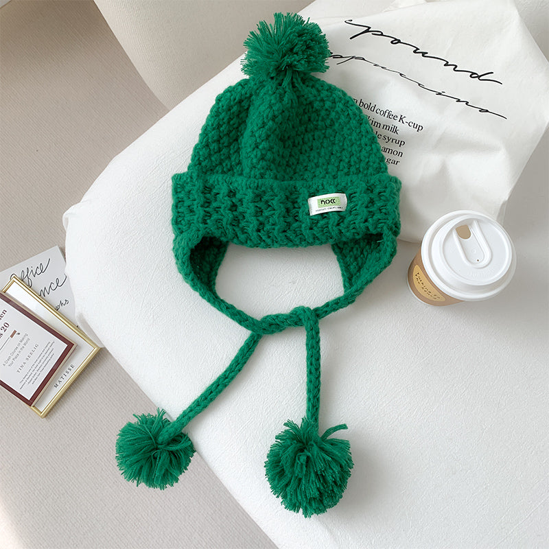 Women's All Match Cute Fur Ball Knitted Hat