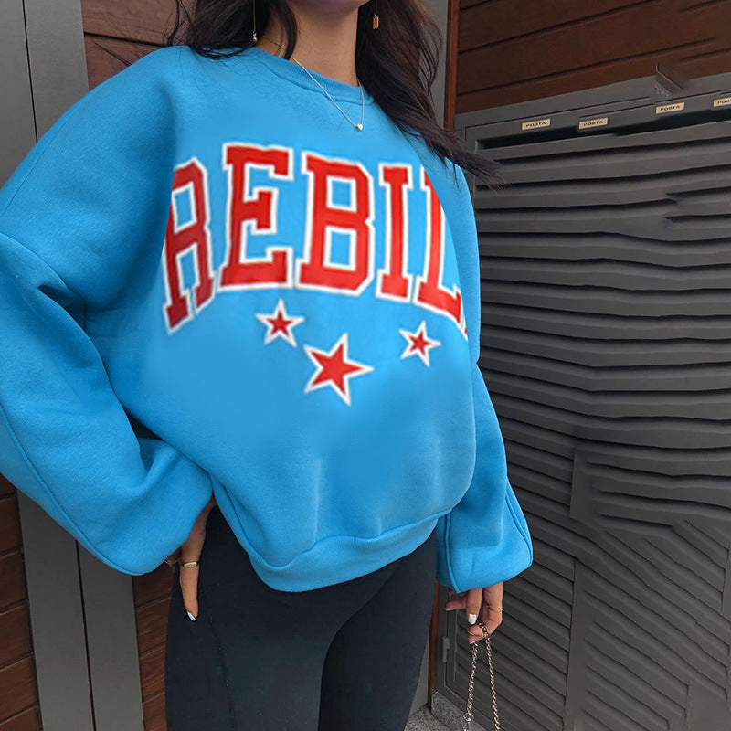 Dame Casual Mode Print Alsidig Langærmet Sweatshirt
