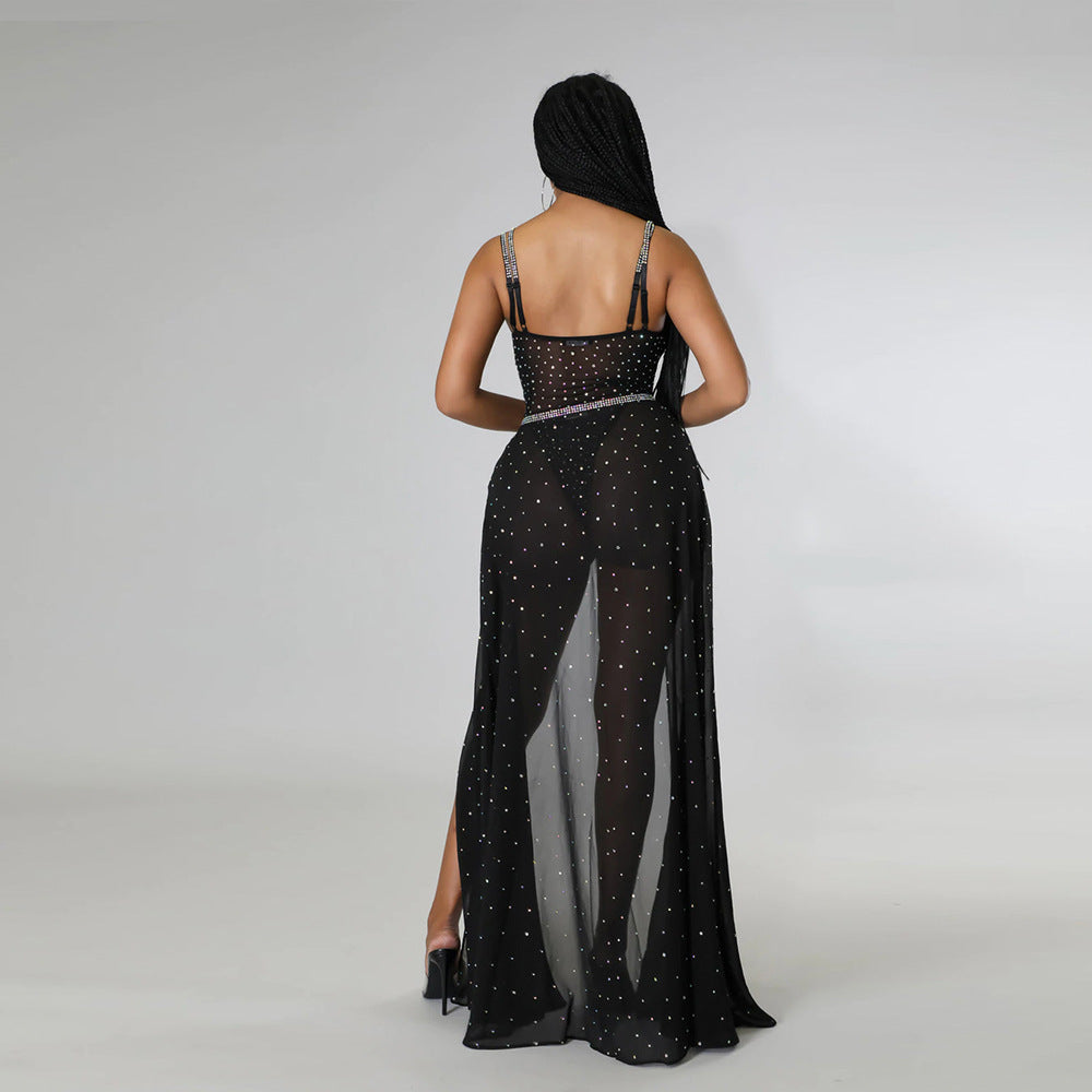 Ærmeløs Jumpsuit Nederdel Todelt Sæt