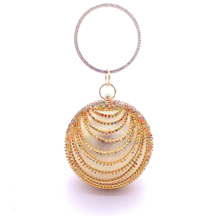 Small Round Spherical Dinner Bag Versatile Handheld Dress Garment Bag Cosmetic Bag