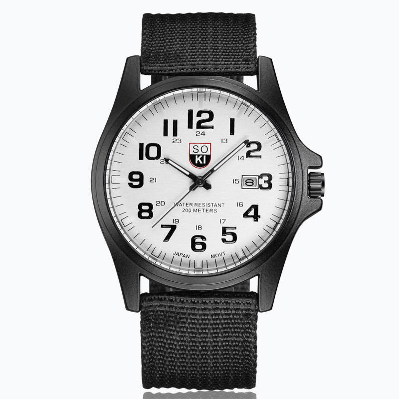 SOKI Fashion Men's Military Watch Woven Nylon Belt Men