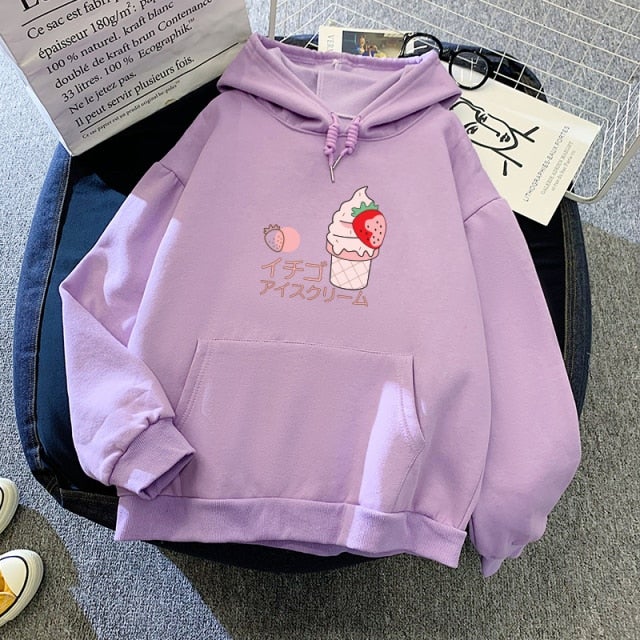 Hooded Solid Color Versatile Loose Student Hoodie Youth Casual