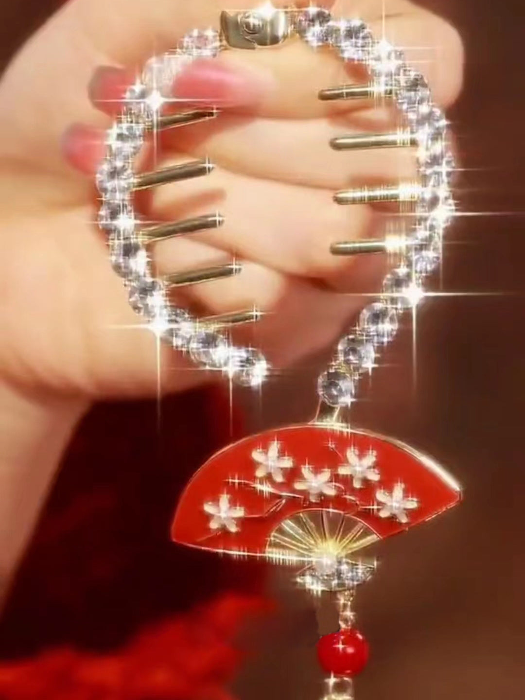 Light Luxury Zircon Fan Shaped Ball Buckle