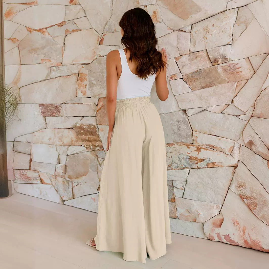 Løse sommerbukser til kvinder – draperet casual stil