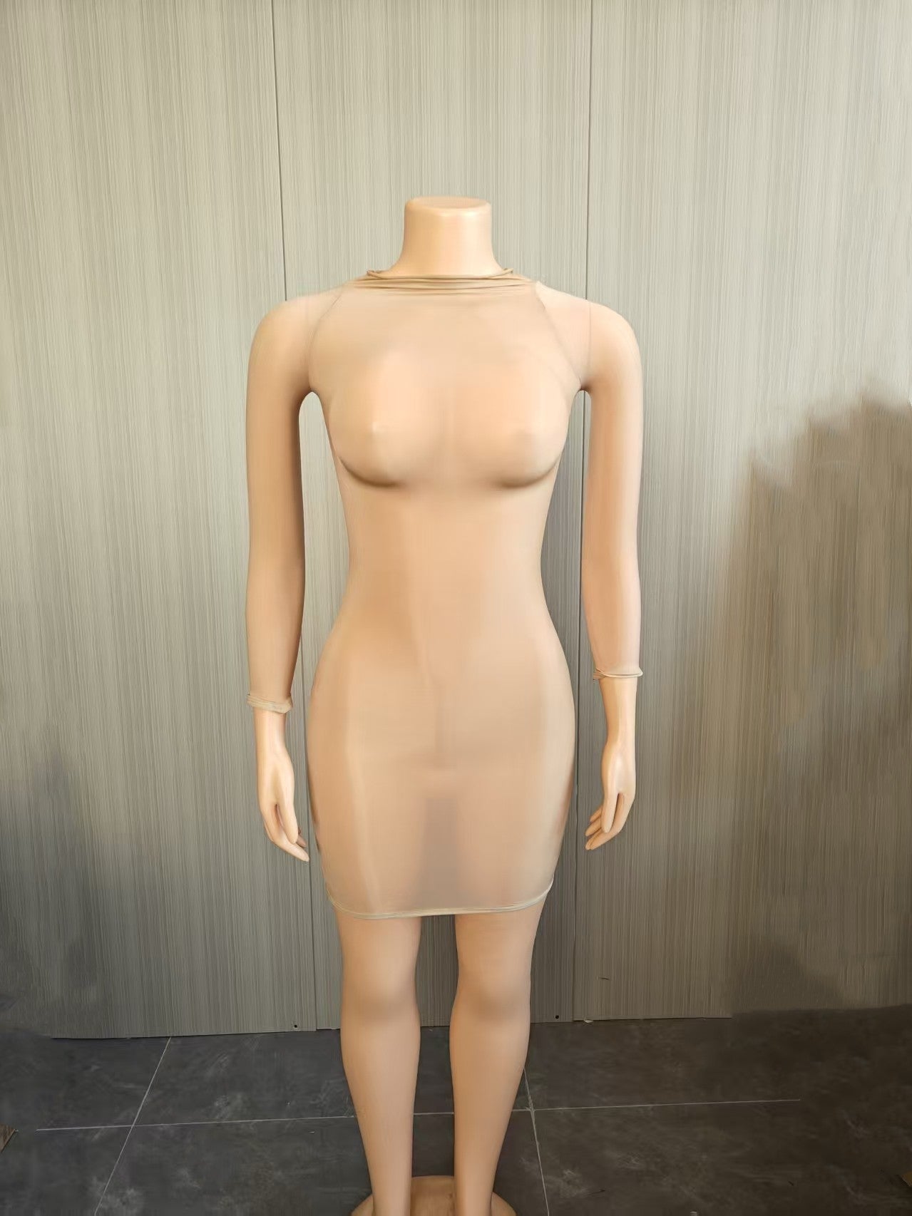 Ultra-stretchy Glossy Sheer Bodycon Dress