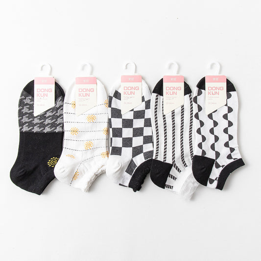 Retro Boat Combed Cotton Women's Sports Socks