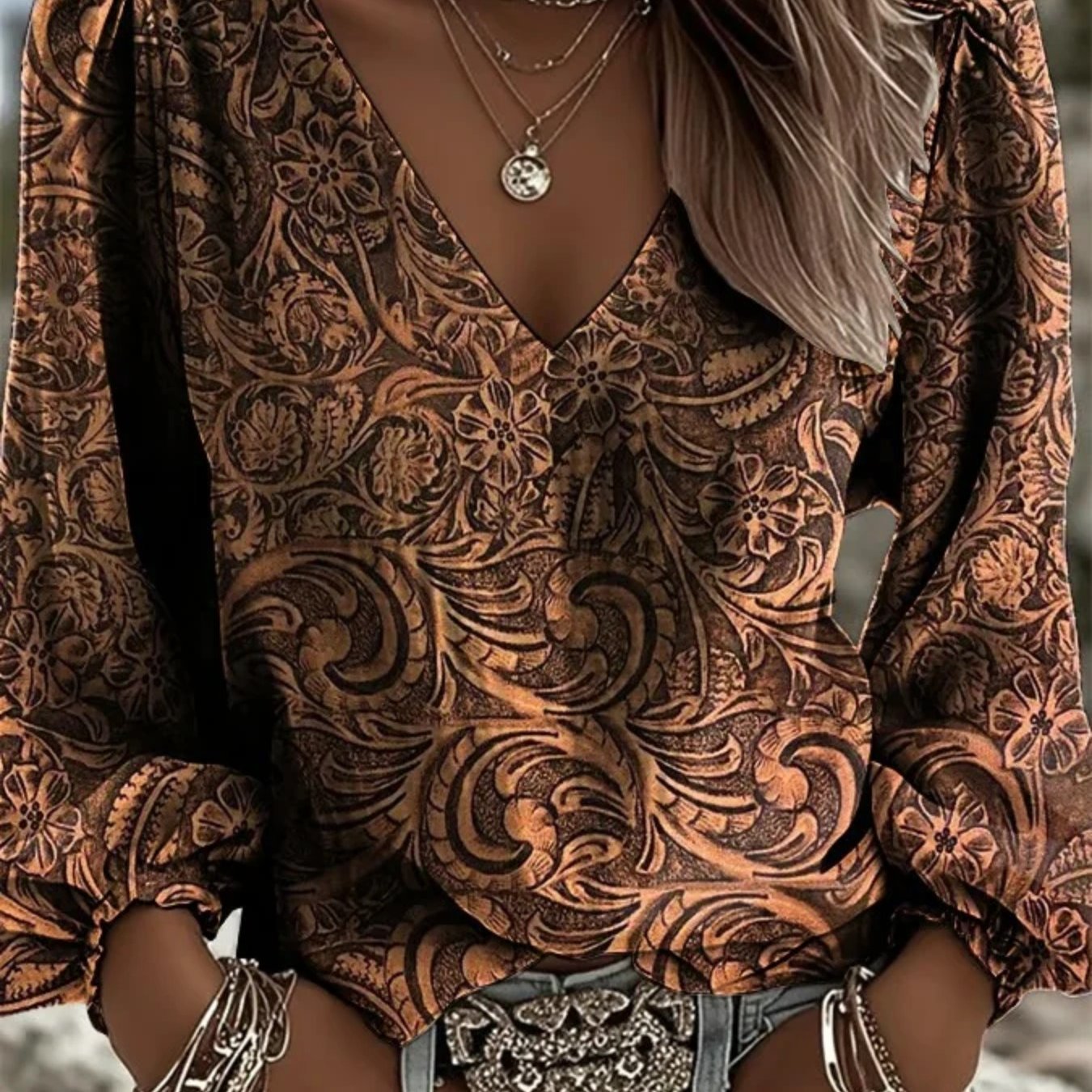 3D Digital-printed Long-sleeve Shirt