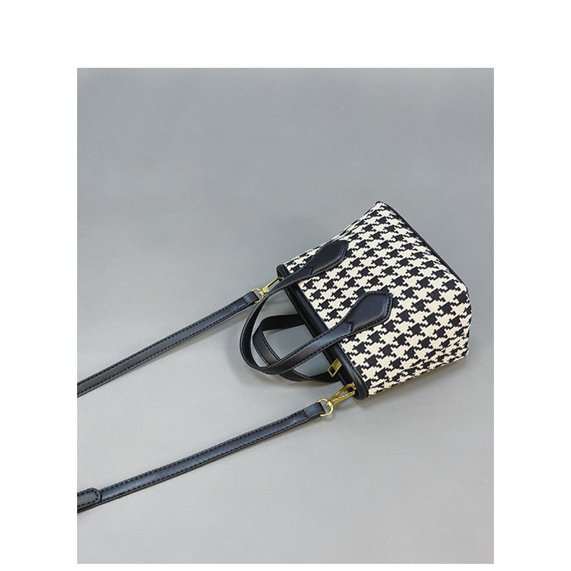 Mode Houndstooth Enkeltskuldertaske
