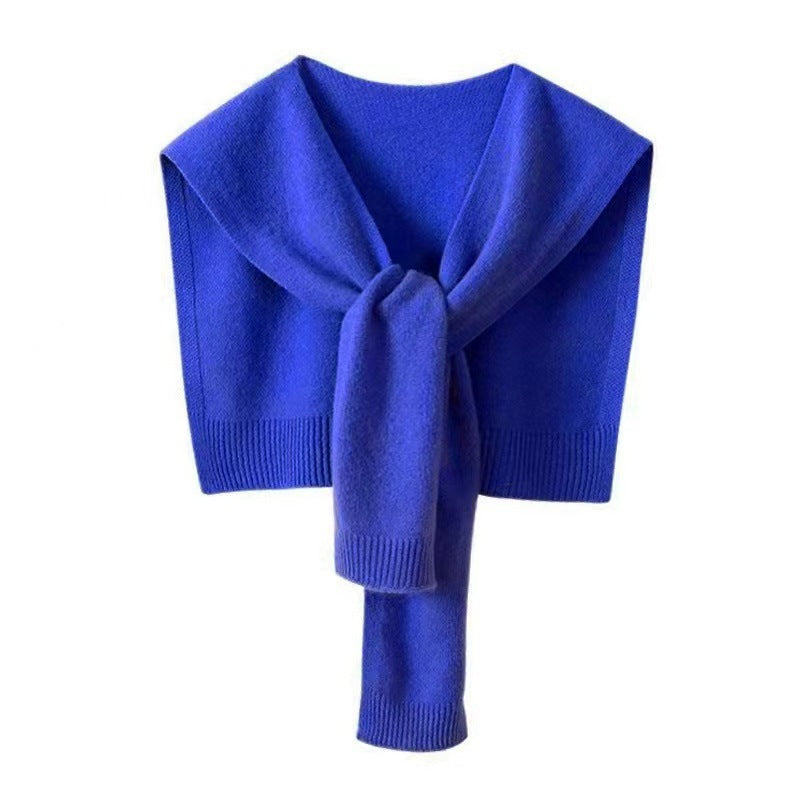 Knitted Striped Shawl Outer Match High-end