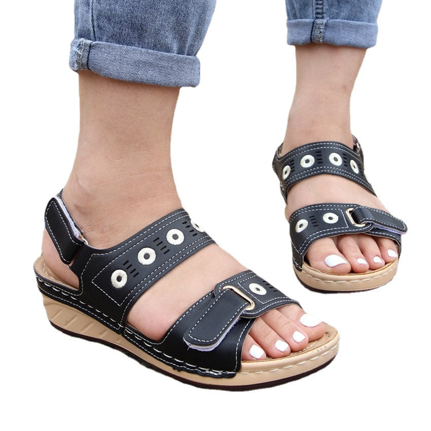 Women's Embroidered Strap Platform Lightweight Sandals