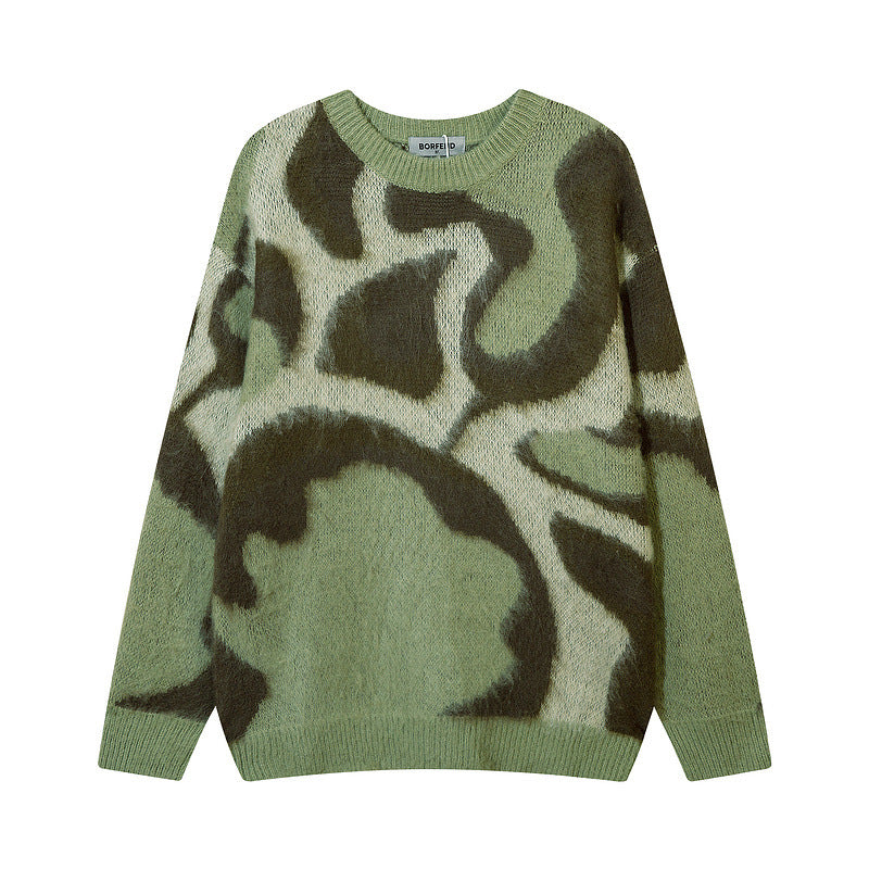 Ins Street Trend Contrast Color Couple Knitted Loose Sweater
