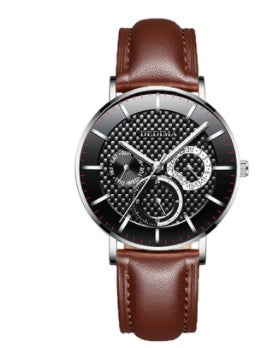 Three-eye Six-hand Multi-function Steel Strap Watch