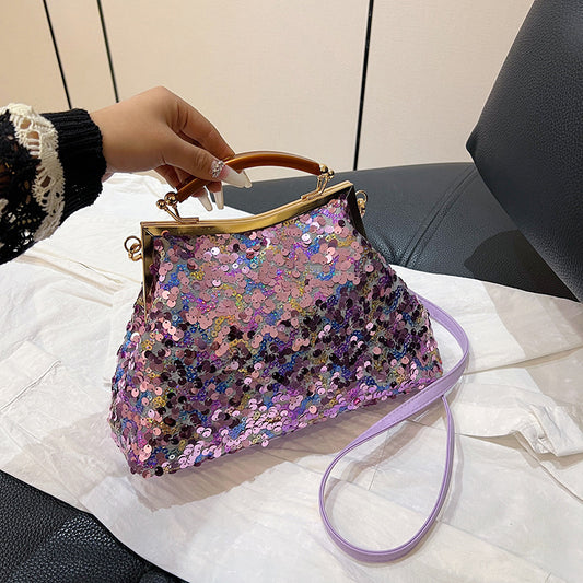 Women's Sequined Portable And Fashion Shell Bag