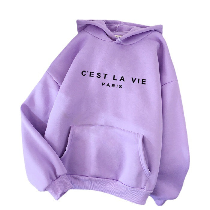 Women's Letter Printed Hoodie Coat