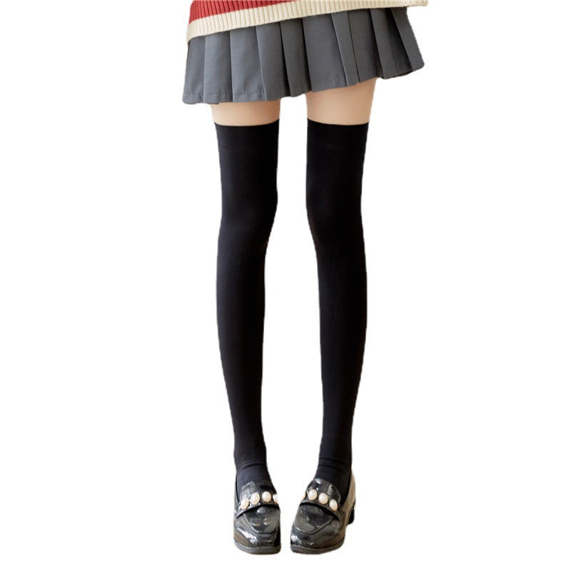 Solid Color Velvet Over Knee Socks JK Accessories