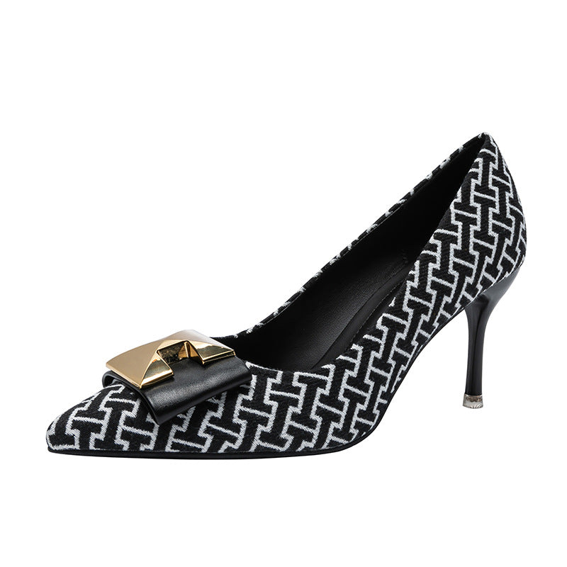 Small Town Style High Heels Women's Style Pointed Toe Stiletto