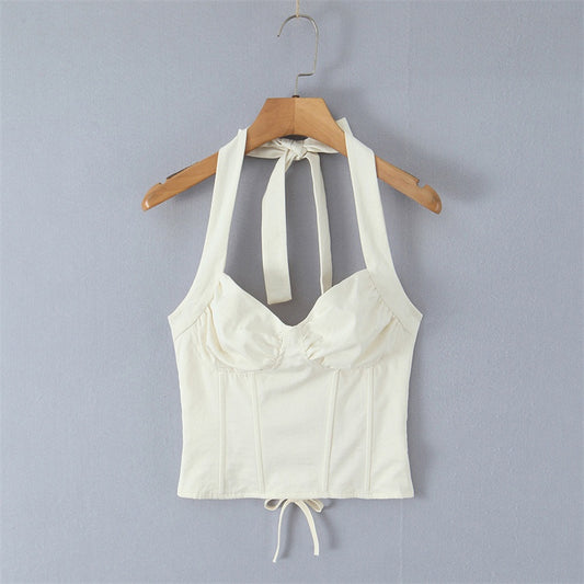 Hot Girl Sexy Fishbone Tube Top Strap Body Shaping Top