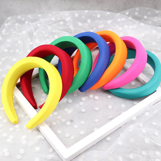 Creative Korean Version Candy-colored Milk Silk Sponge Thickening Wide Brim Hair Band