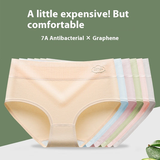 Antibacterial Pure Cotton Women's Underwear Printed Mid Waist Cotton