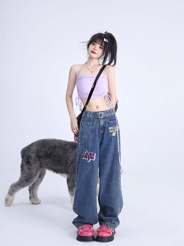 Spicy Girls Straight Leg Jeans Women's Loose Fit