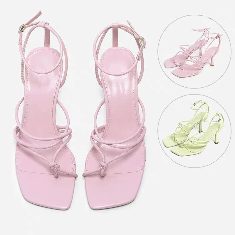 A Word Buckle All-match Simple Flip-flops High Heels Trend