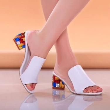 Fashion With Diamond Glass Slippers Sandals Plus Size Slippers