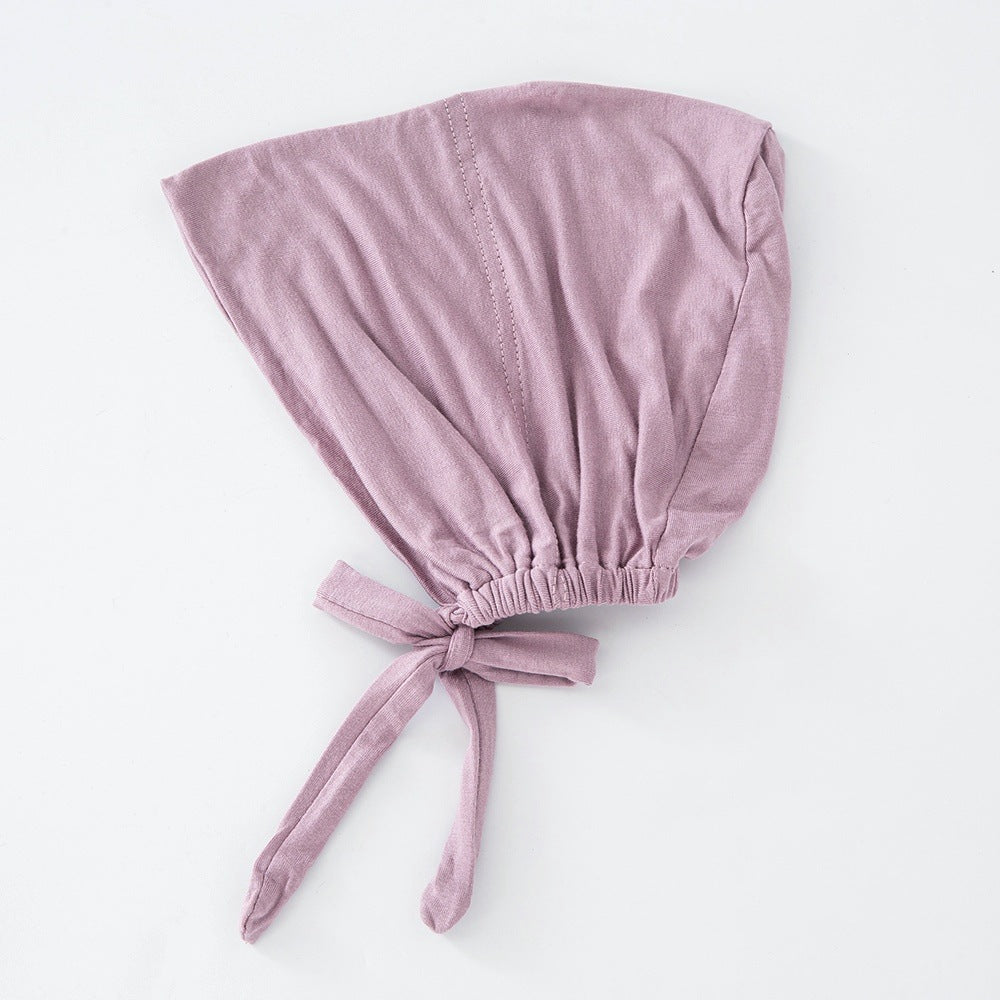 Women's Fashion Solid Color Lace-up Bottoming Hood
