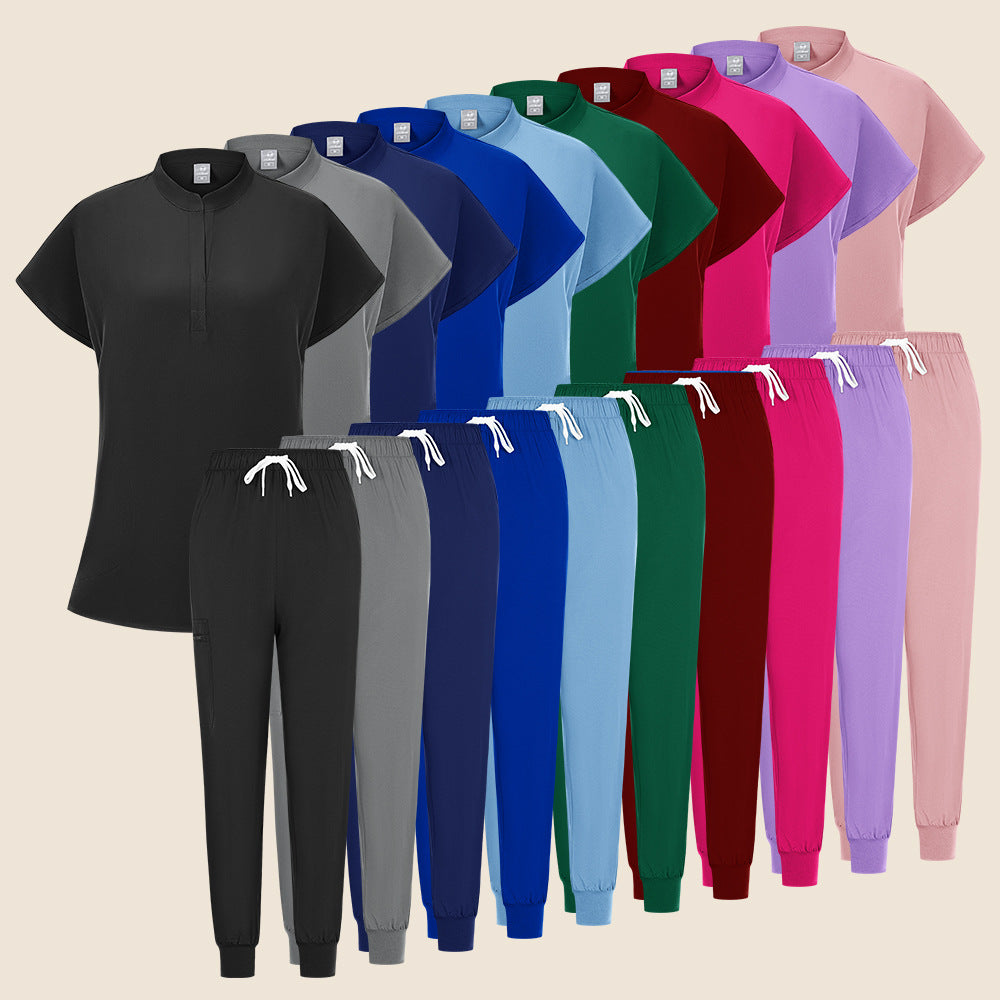 Stretchy, Quick-drying Short-sleeve Scrub Top For Doctors