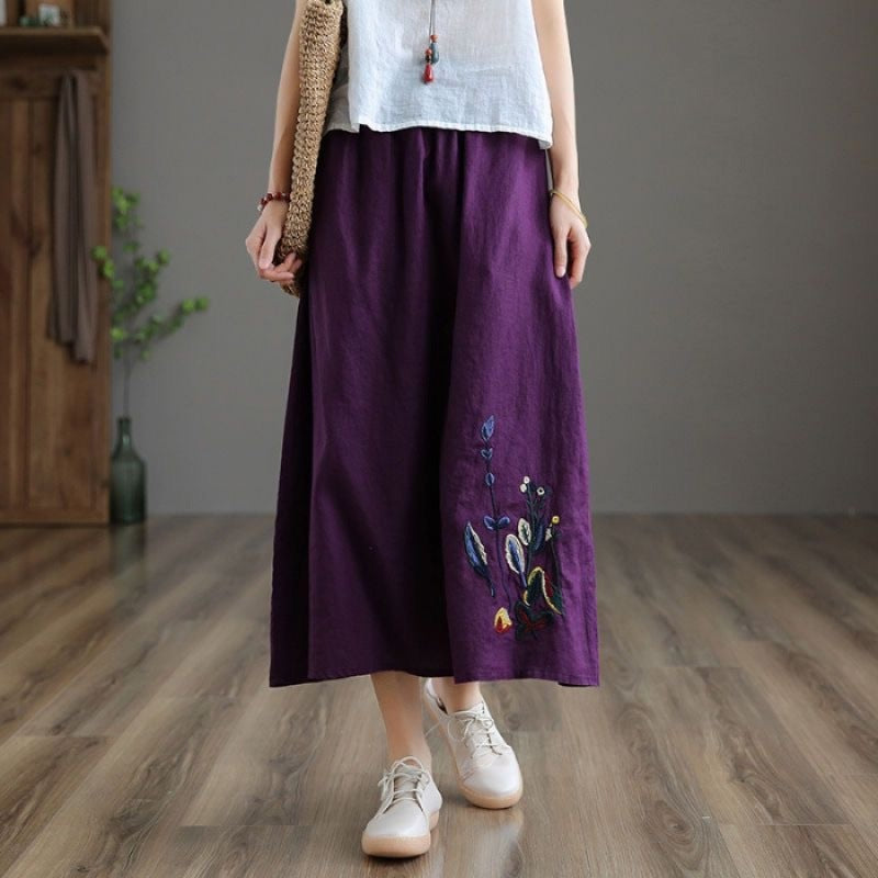 Summer Retro Women's Cotton And Linen Skirt