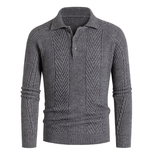 Europe And America Thickened Zipper Lapel Sweater