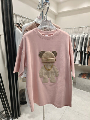 Cartoon Peplum Women's Printed Half Sleeve T-Shirt