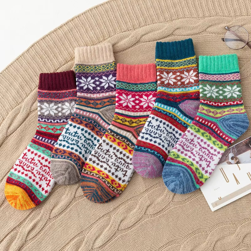 Women's Leisure Printing Ethnic-style Warm Womens Socks