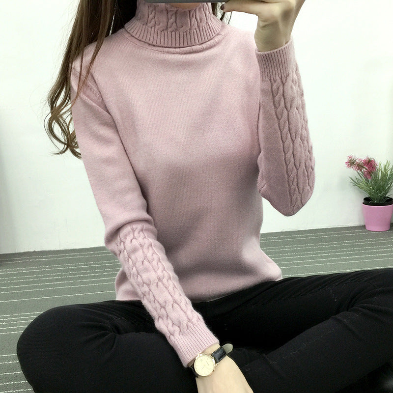 Dame rullekrave sweater fortykket
