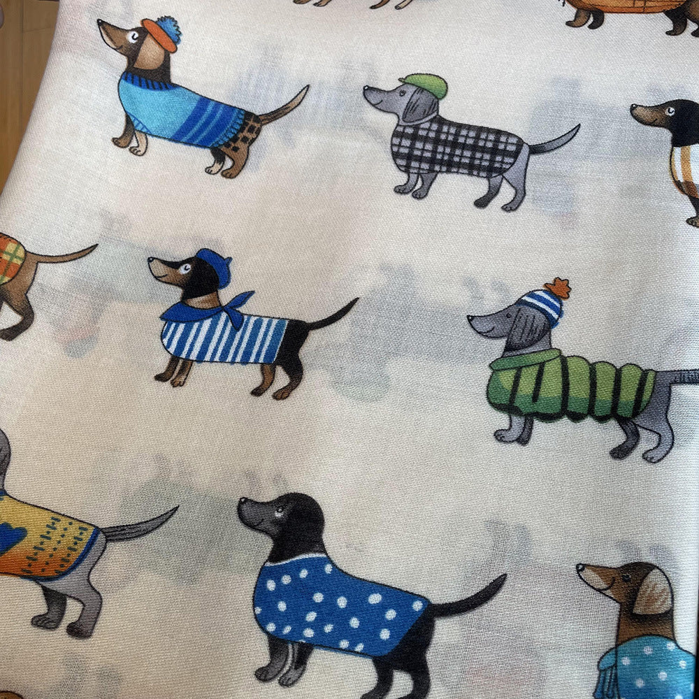 Women's Artistic Travel Shawl Dog Pattern Warm Long Scarf