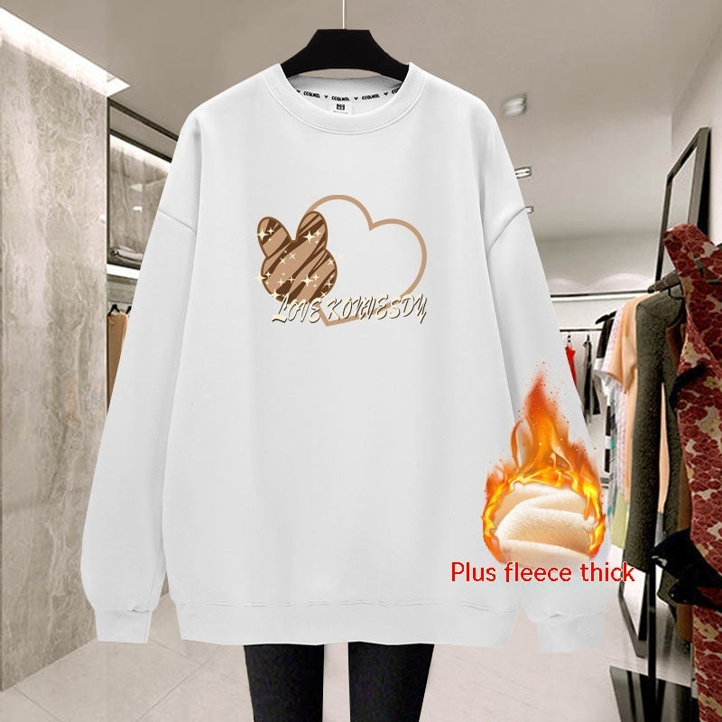 Student Lazy Style Plush Thickened Top Pullover
