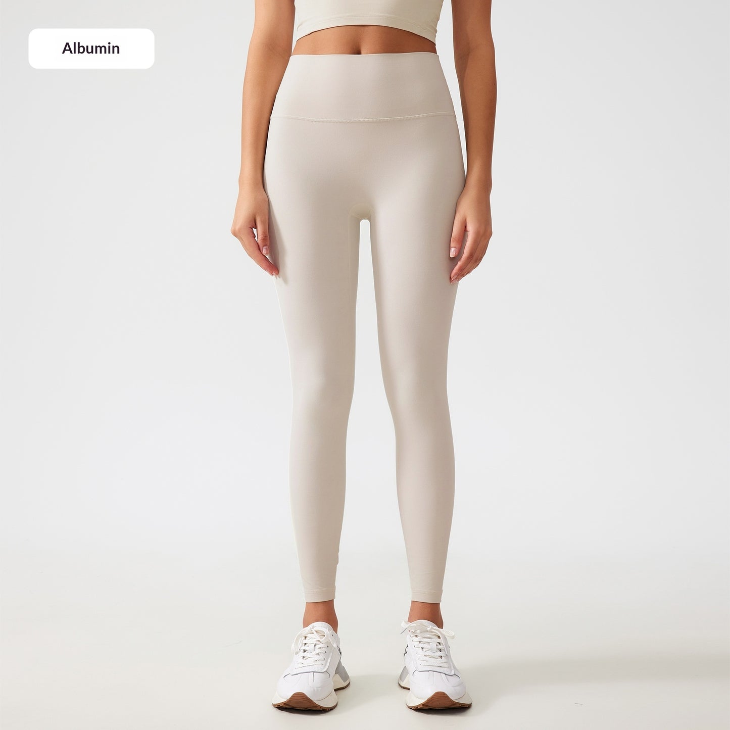 One Size Fits All Nude-Feel High-Waist Yoga Pants Tummy-Control Hip-Lifting For Fitness