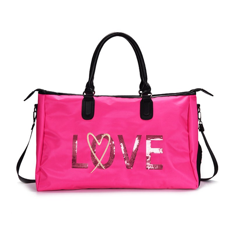 One-shoulder Carry Duffel Bag Large Capacity Waterproof Sequin Shoe Position Fitness Travel Bag