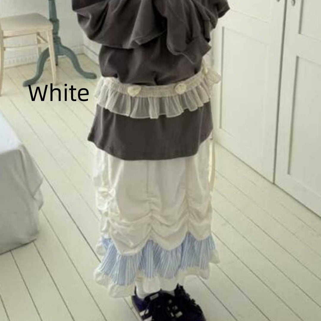 Womens Heavy-Duty Lace Belt With Ruffles And Lacing Short Style