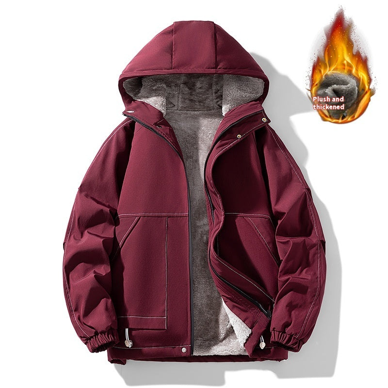 Velvet Padded Plus Size Jacket Hooded Cotton Addition Thick Warm
