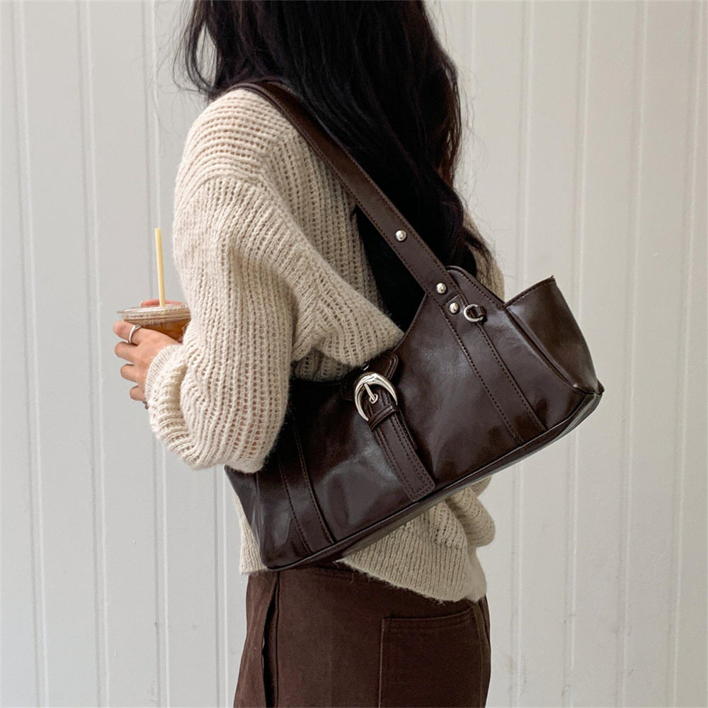 Niche Design Fashionable PU Leather Shoulder Tote Bag