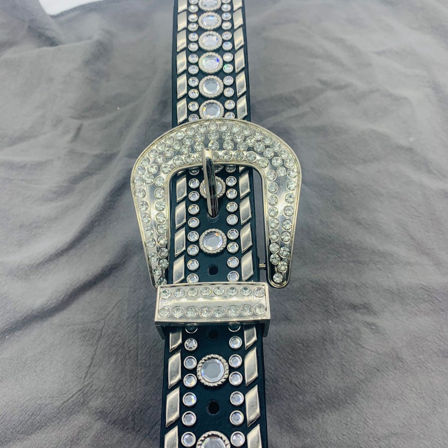 Women's Fashion Punk Rivet Rhinestone Belt