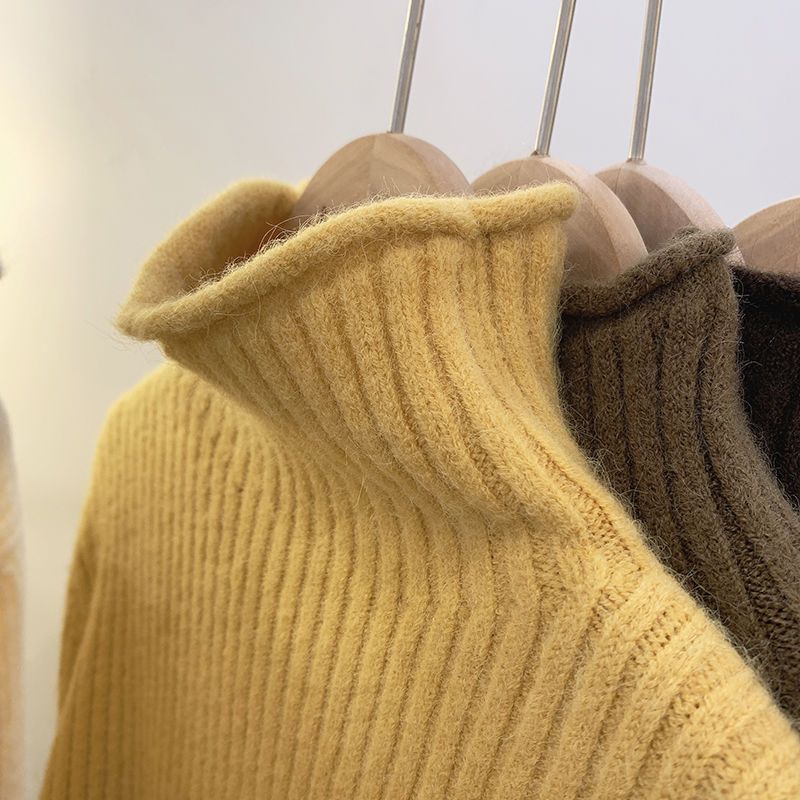 Half Collar Thickened All-matching Solid Color Bottoming Sweater