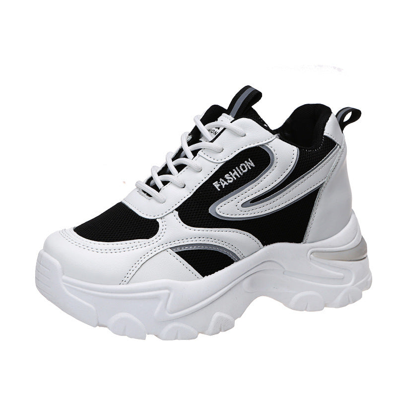 Lace-up Thick-soled Inner Heightening Casual Women's Shoes