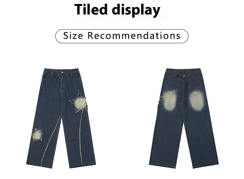 XINGX Raw Hem Wide Legs Jeans