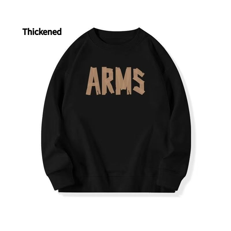 Dame sweatshirt med rund hals, fnugfri, fleeceforet og tyk trøje