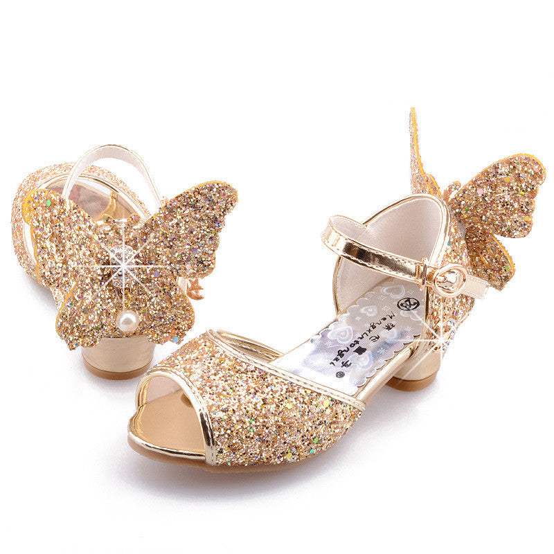 Girls Bowknot Soft Sole Low Heel Dance Shoes