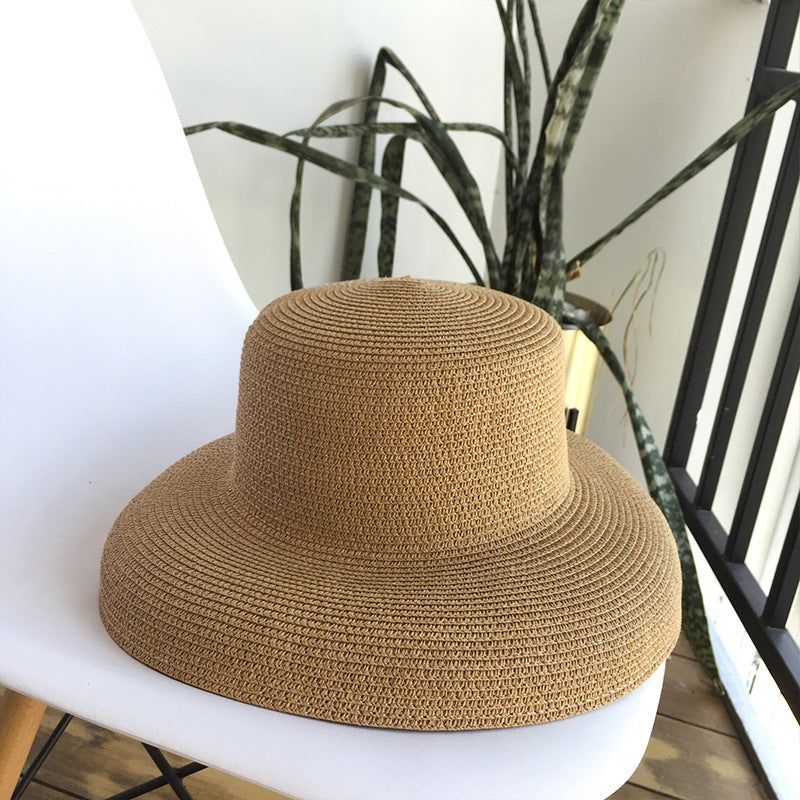 Hepburn Style Women's Shade Big Brim Foldable Straw Hat