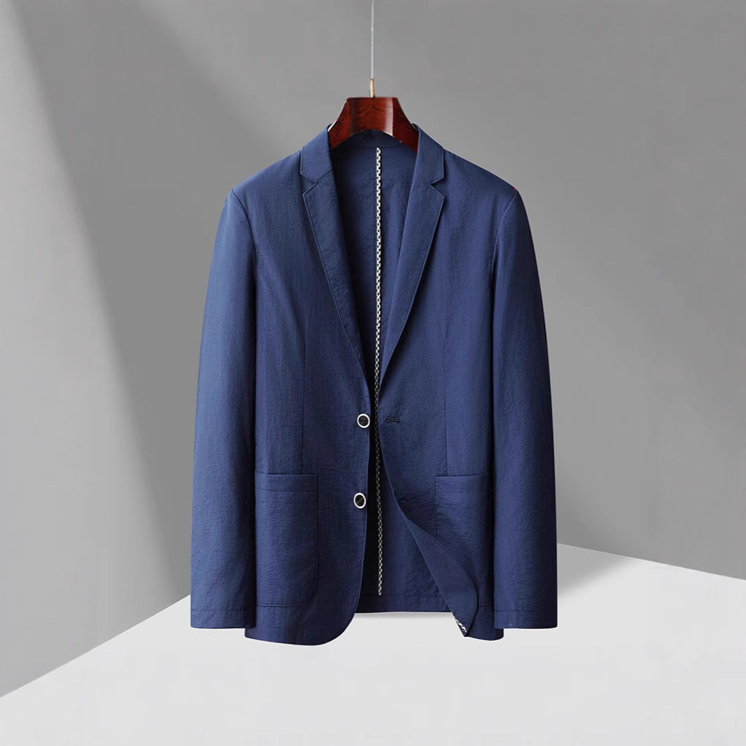Men's Casual Light Luxury Thin Solid Color Suit Coat