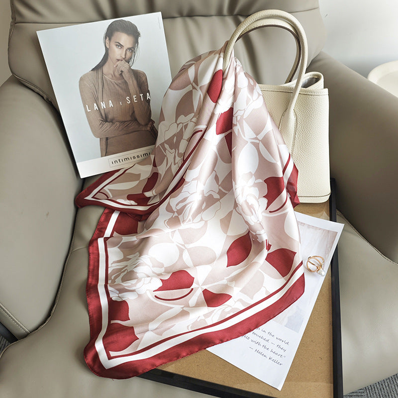 Good-looking Creative Women's Fresh Simple Floral Printed Square Scarf