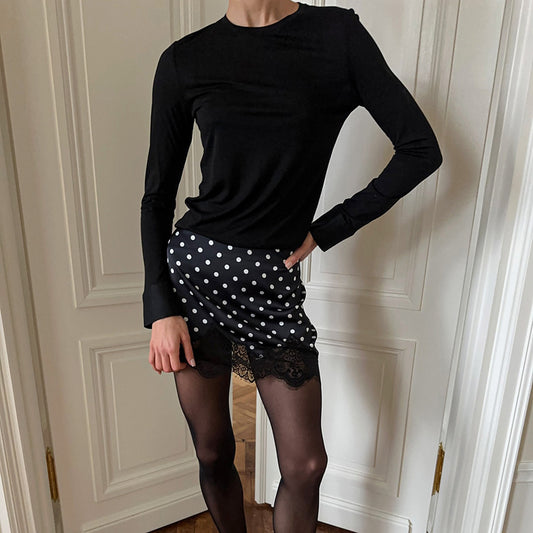 Women's Fashionable Sexy Lace Polka Dot Skirt